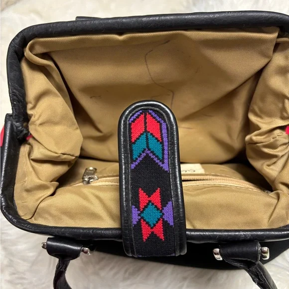 1990s Sibyl Circle Y Southwestern Design Handbag Purse - Picture 8 of 10